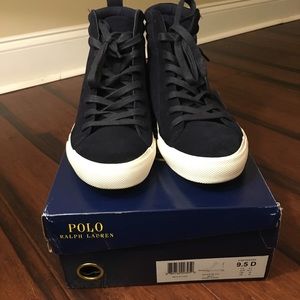 Navy Suede Galvan Vulcanized Polo Sneaker 9.5